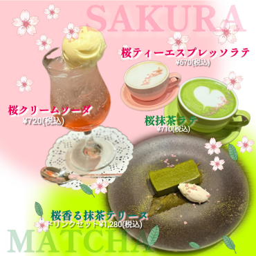 🌸桜香る抹茶テリーヌ&桜ドリンク🌸